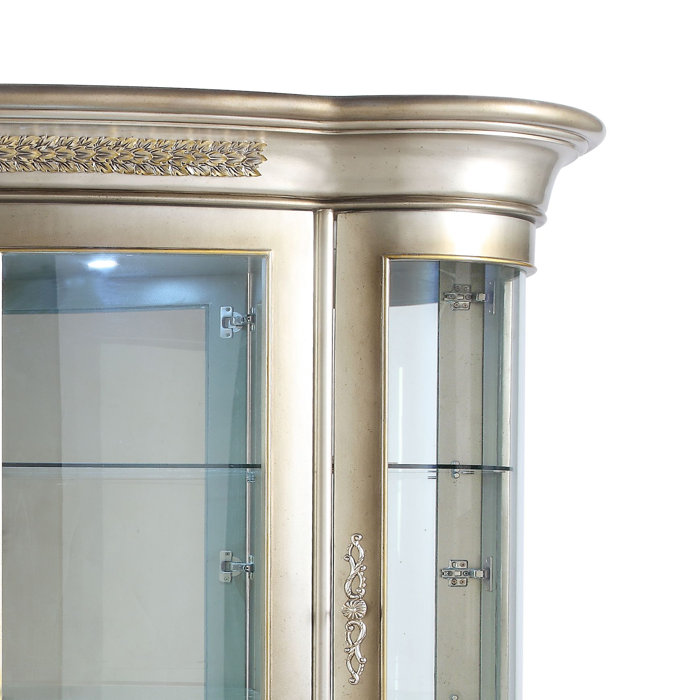 A&J Homes Studio 4 Glass Door Curio with Touch Light Wayfair